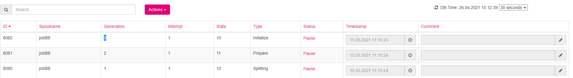 Monitoring Web interface overview