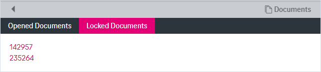 Example entries for locked documents represented by some numerical IDs