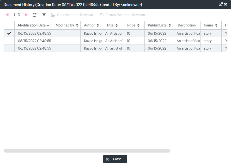Tracking document history