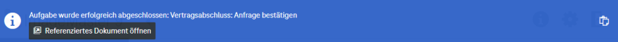 Benachrichtigung über die Beendigung der Aufgabe mit Link zum referenzierten Dokument