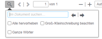 Erweiterter Suchbereich zum Durchsuchen des Dokumentinhalts in der Anhangsvorschau