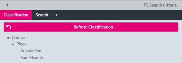 Classificaation tree partially expanded with button "Refresh Classification" above