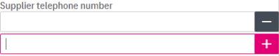 Two states of an input field: a single field is expanded to multiple fields by clicking the plus symbol located to the right