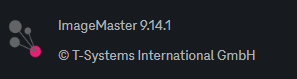 ImageMaster logo with version number and copyright label of T-Systems