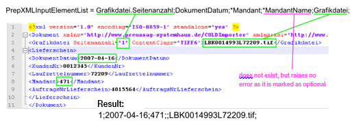 Example of an optional field with multiple occurrences  marked by the pipe followed by an asterisk |*