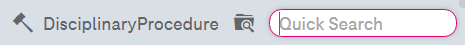 Dossier category name with the search icon and quick search input field