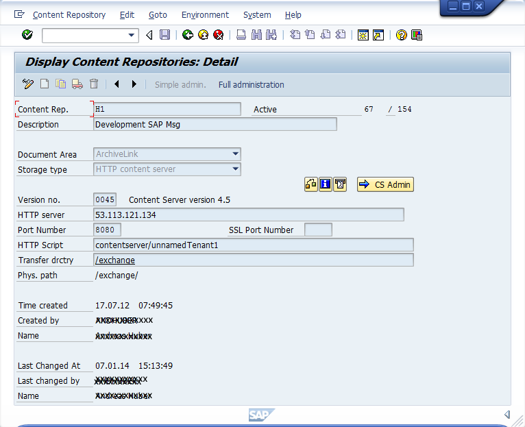SAP content repository