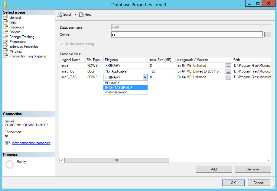 Manual database setup with Microsoft SQL Server Management Studio