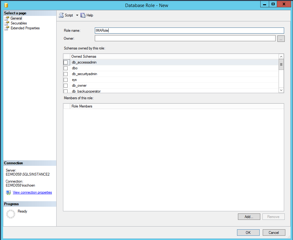 Manual database setup with Microsoft SQL Server Management Studio