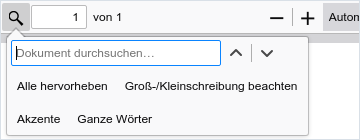 Erweiterter Suchbereich zum Durchsuchen des Dokumentinhalts in der Anhangsvorschau