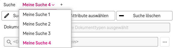 Die erweiterte Liste mit 4 personalisierten Suchen