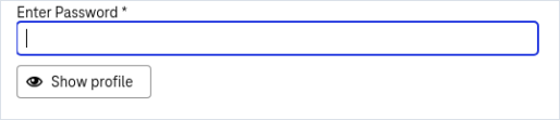 Enter password with button to show profile below