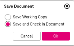 Dialog to save document with options