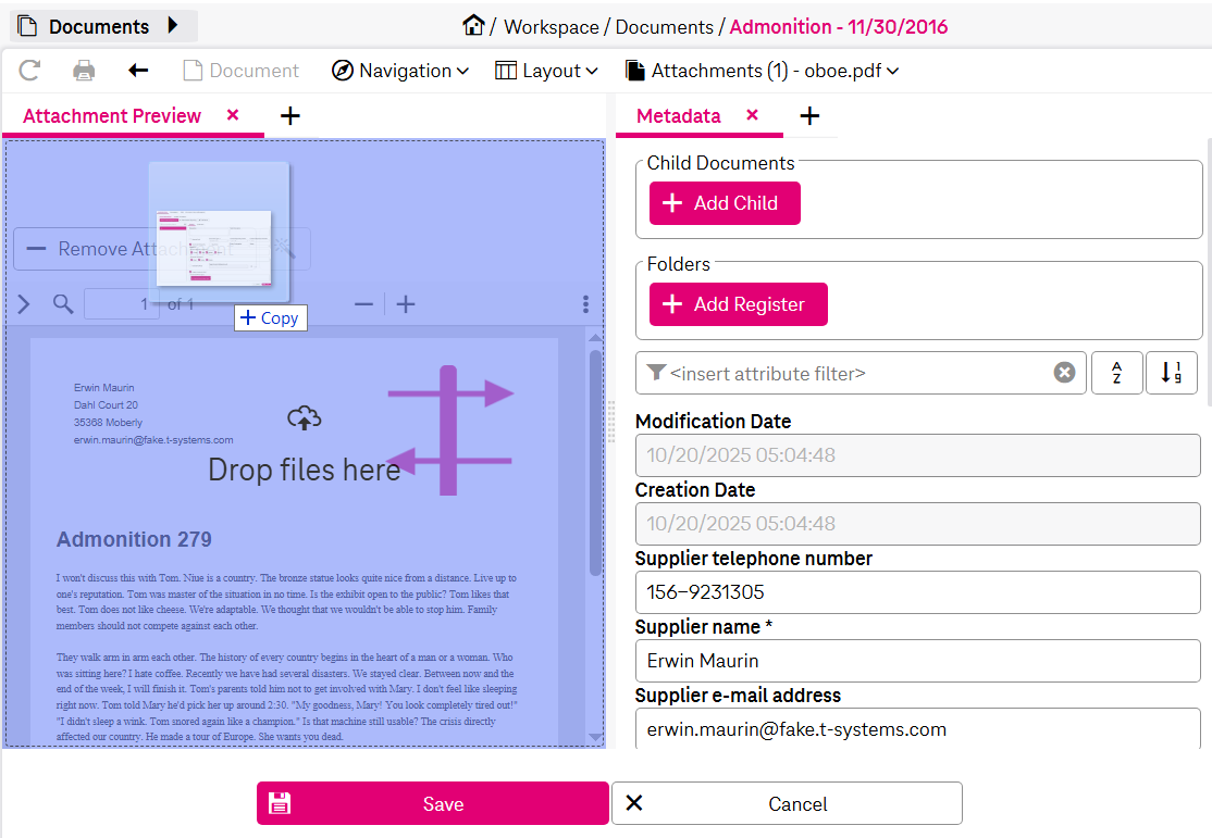 New System Using File Attachment Adding document attachments