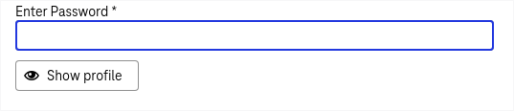 Enter password with button to show profile below