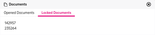 Example entries for locked documents represented by some numerical IDs