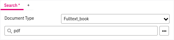 Search panel with buttons and fields including the general text search field on top