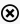 Close icon – a black 'X' inside a white circle with a black border