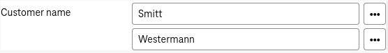 Example of expanded single field  by a second field below to enable a search for multiple values.